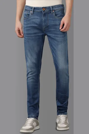 Voi Men Loose Straight Fit Low Distress Heavy Fade Stretchable Jeans