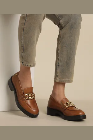 Nautica Women Leather Loafers With Metallic Detail