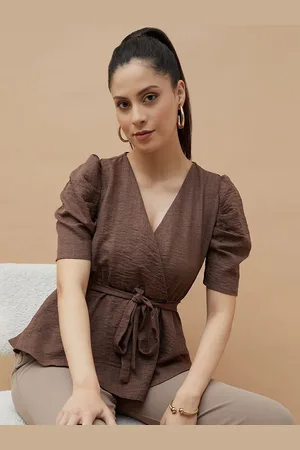 Lifestyle Women Puff Sleeve Wrap Top