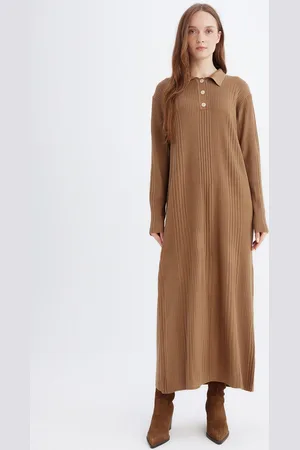 DeFacto Women Shirt Collar Maxi Dress