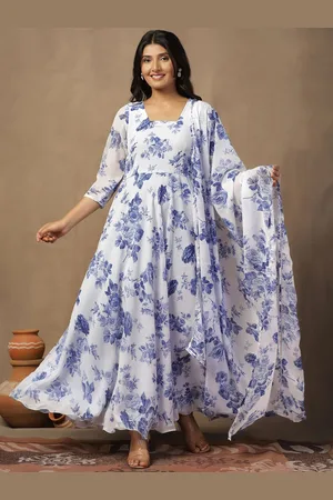 Moda Rapido Floral Printed Georgette Maxi Dress With Dupatta
