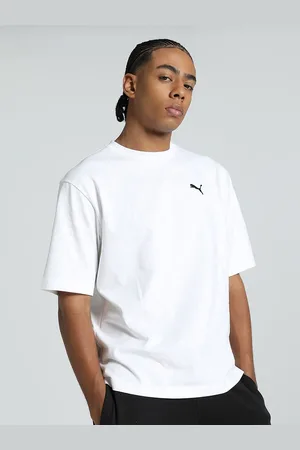 PUMA Men Wardrobe Essentials Brand Logo Embroidered Pure Cotton Relaxed Fit T-Shirt