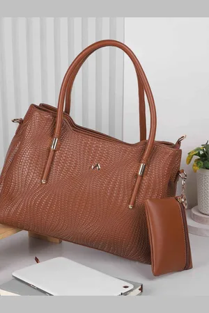 Metro Textured PU Structured Shoulder Bag with Cut Work