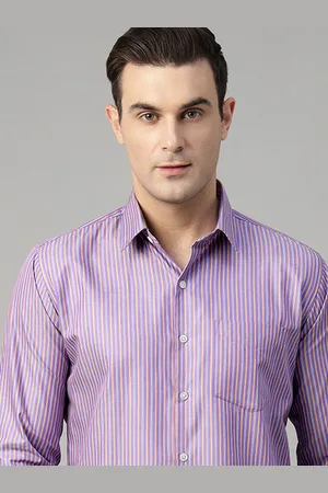 HANCOCK Men Standard Slim Fit Opaque Striped Formal Shirt