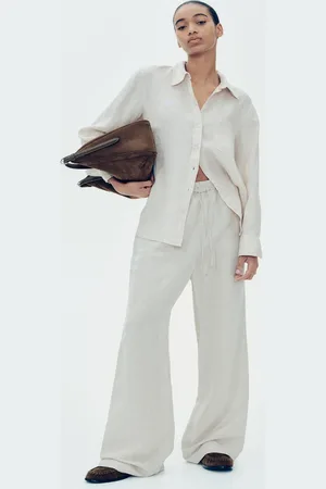 H&M Women Linen-Blend Trousers