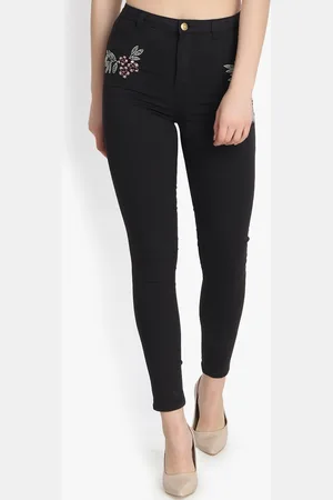 KOTTY Women Black Skinny Fit High-Rise Clean Look Stretchable Jeans