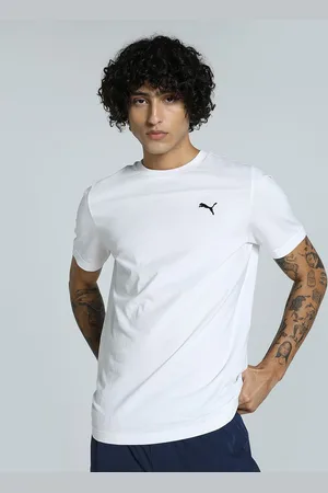 PUMA Men Small Logo Solid Pure Cotton Short Sleeve T-Shirt
