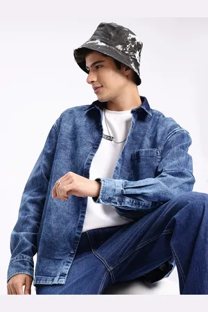 Aeropostale Pure Cotton Drop-Shoulder Sleeves Relaxed Fit Denim Casual Shirt