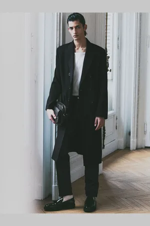 H&M Relaxed Fit Double-Breasted Twill Coat