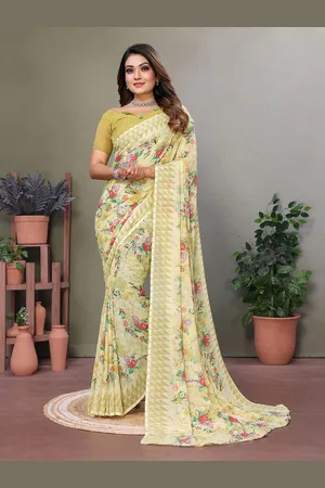 Moda Rapido Women Floral Printed Saree With Blouse Piece