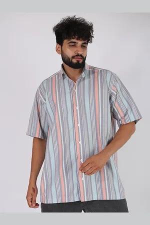 Brown brothers Relaxed Multi Stripes Spread Collar Oversized Casual Shirt