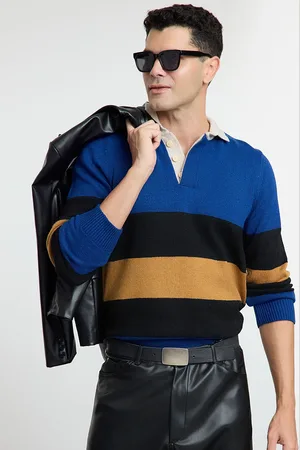 Trendyol Men Striped Polo Collar T-shirt