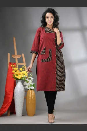 Charukriti Women Geometric Printed Thread Work Kurta