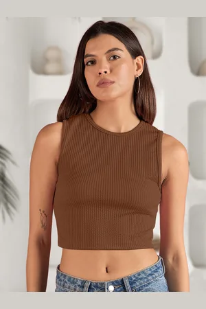DressBerry Women Round Neck Tank Crop Top