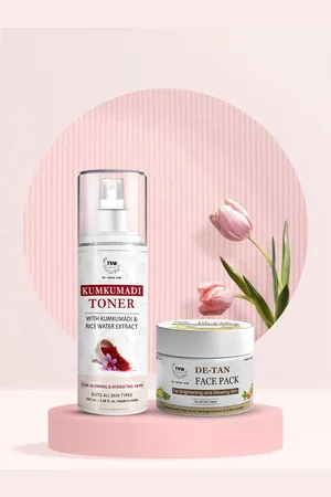 TNW the natural wash Set of Kumkumadi Face Toner 100ml & De-Tan Face Pack 50g