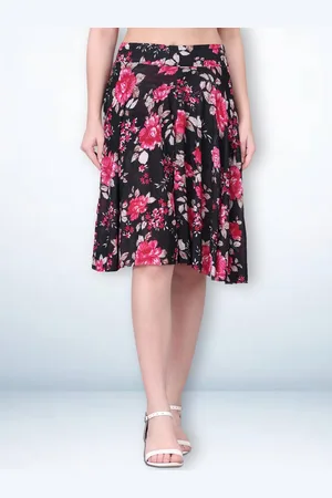 Jinfo Women Floral Printed Above Knee Skirt
