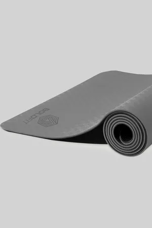 BOLDFIT Grey Rectangular Anti-Skid Yoga Mat With Carry Strap