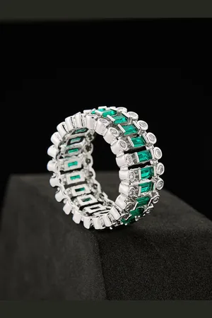 ATIBELLE Silver Plated Cubic Zirconia Stones Studded Finger Ring