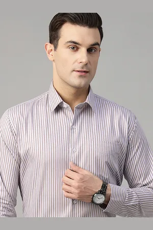 HANCOCK Men Standard Slim Fit Opaque Striped Formal Shirt