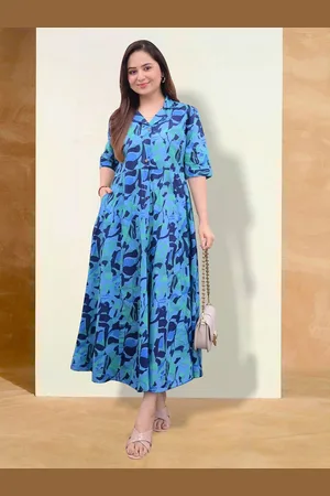 BAESD Printed Fit & Flare Midi Dress