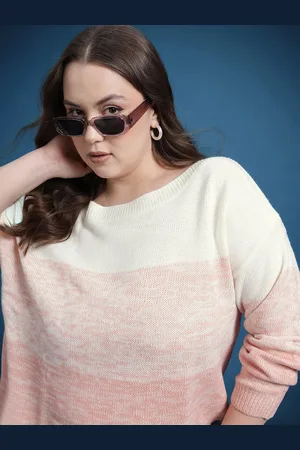 Roadster The Life Co. Plus Size Acrylic Colorblocked Pullover
