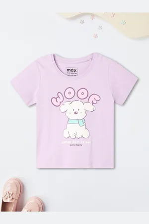 Max Collection Girls Graphic Printed Round Neck Cotton T-shirt