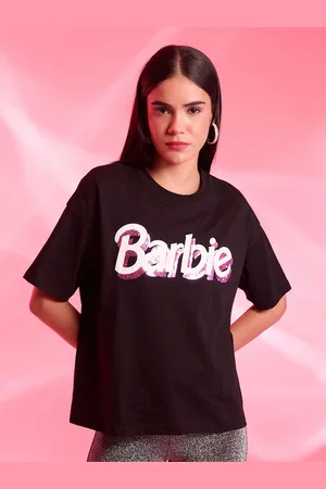 Kazo Women Typography Printed Applique T-shirt