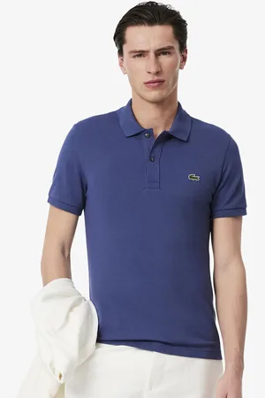 Lacoste Men Solid Polo Collar Cotton T-shirt