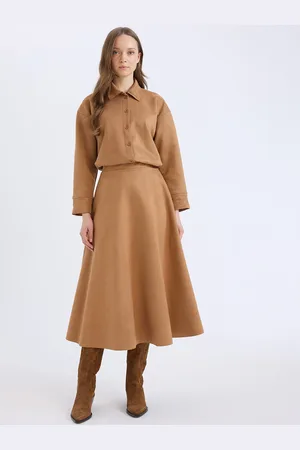 DeFacto Women Flared Midi Skirt