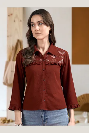DressBerry Women Classic Boxy Fit Spread Collar Floral Printed Casual Shirt