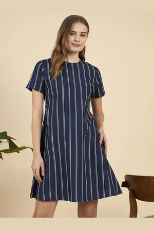 Mast & Harbour Striped A-Line Mini Dress