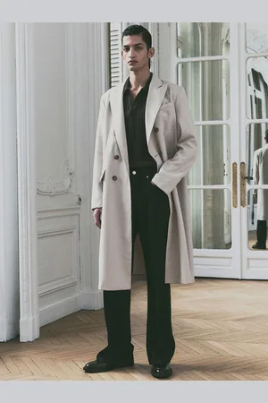 H&M Relaxed Fit Double-Breasted Twill Coat