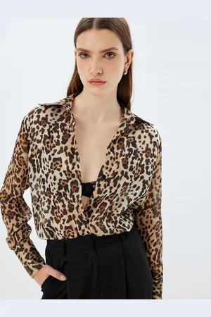 Koton Women Spread Collar Animal Printed Casual Shirt