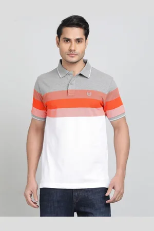 Greenfibre Men Colourblocked Polo Collar Cotton Slim Fit T-shirt