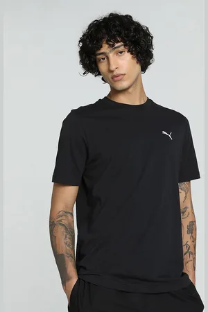 PUMA Men Small Logo Brand Logo Embroidered Pure Cotton Short Sleeve T-Shirt