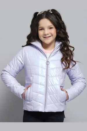 Monte Carlo Girls Mock Collar Solid Casual Lightweight Padded Jacket