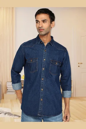 Kuons Avenue Smart Slim Fit Opaque Denim Casual Shirt