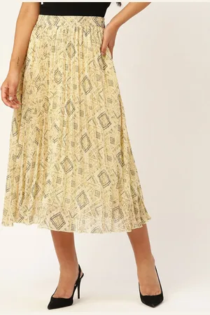 Moda Rapido Pleated Flared Midi Skirt