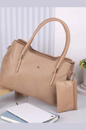 Metro PU Structured Shoulder Bag with Cut Work