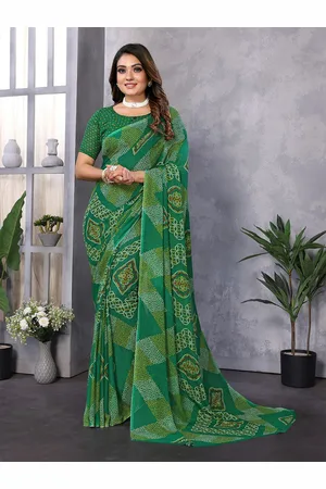 Moda Rapido Women Bandhani Printed Saree With Blouse Piece