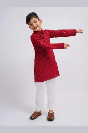 Vastramay Boys Ethnic Motifs Embroidered Regular Sequinned Kurta With Pyjamas