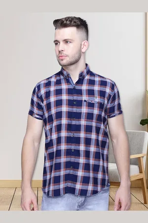 Kuons Avenue Men Smart Checked Cotton Casual Shirt