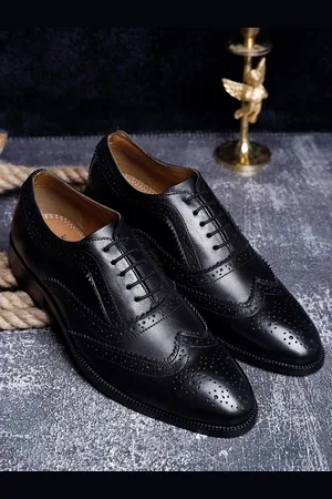 LOUIS STITCH Men Premium Leather Dual Tone Patina Brogue Shoes