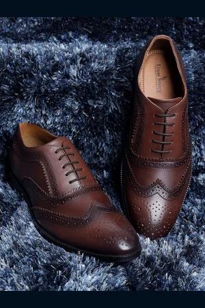 LOUIS STITCH Men Premium Leather Dual Tone Patina Brogue Shoes