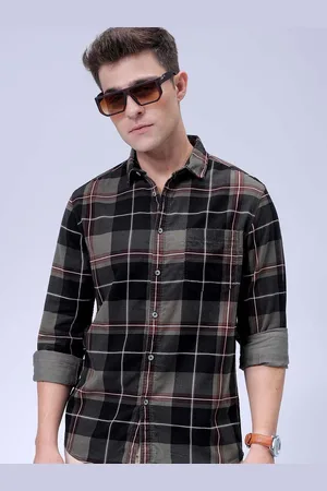 The Indian Garage Co Spread Collar Tartan Checked Casual Shirt