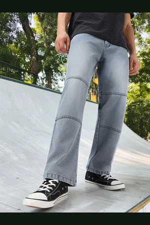 URBANO Baggy Fit Cut and Sew Panelled Jeans