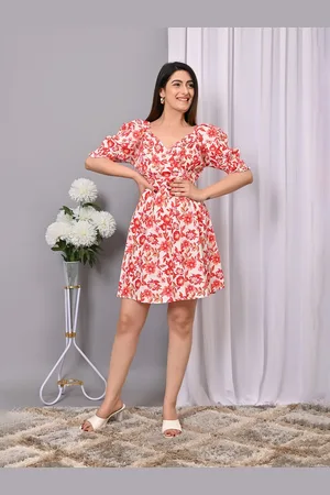 IQRAAR Women V-Neck Fit & Flare Dress