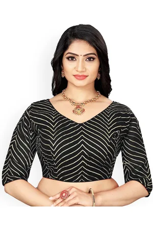 HERE&NOW Women Embroidered Gotta Patti V-Neck Saree Blouse