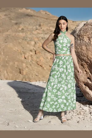 DressBerry Printed Backless Top with Skirt