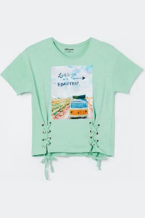 Lifestyle Girls Graphic Printed Round Neck Cotton T-shirt
